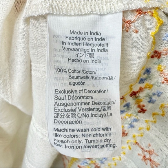 NEW Madewell Embroidered Cream Racerback Women’s Summer Cover Up Dress Sz 2X - Picture 7 of 11